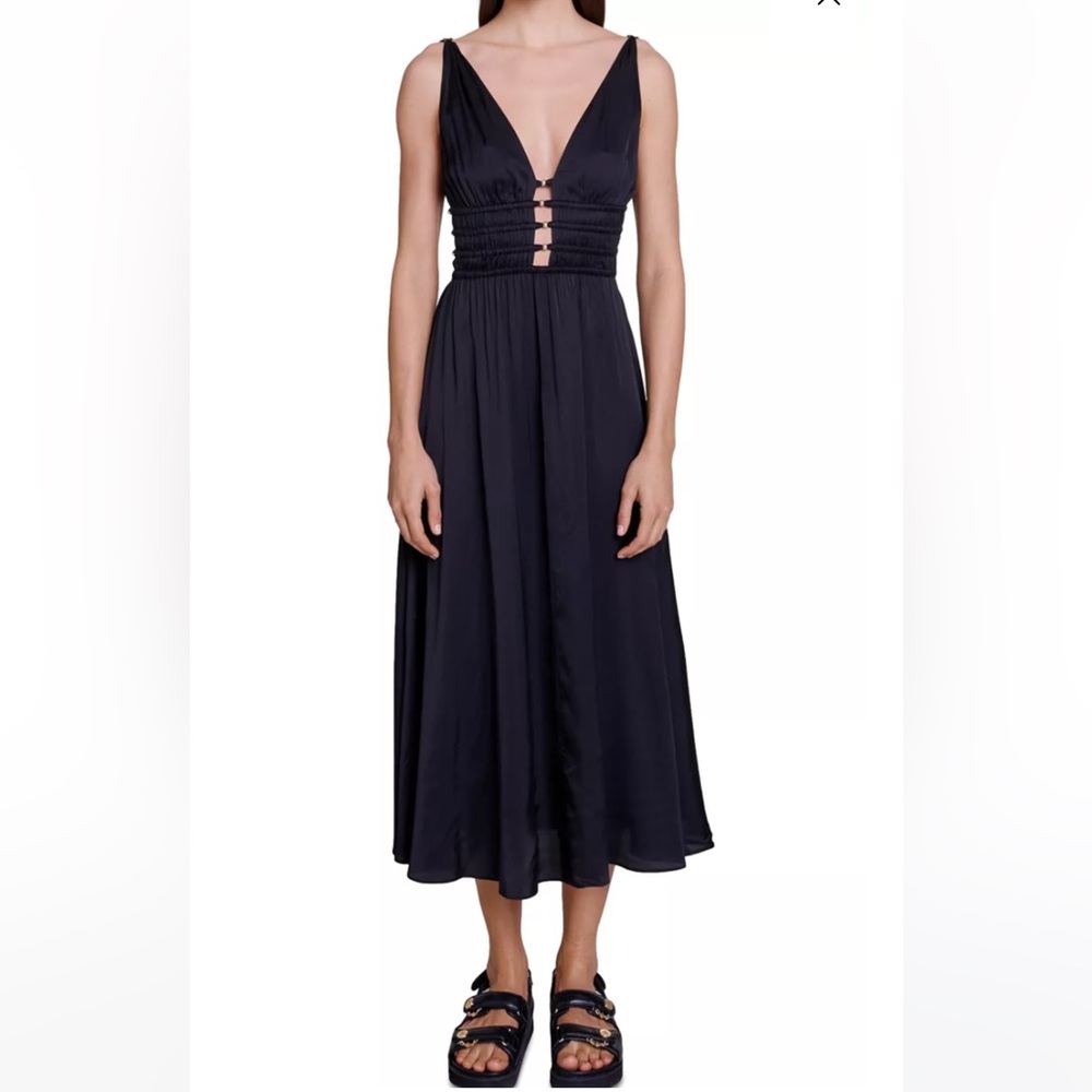 MAJE Ryalana Plunge Neck Dress. New. No tags.